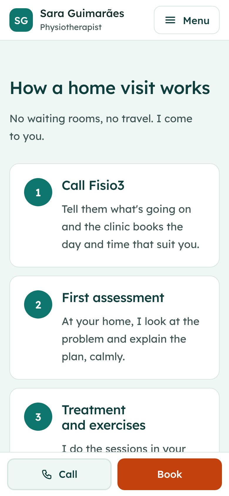 How a home visit works, on a phone